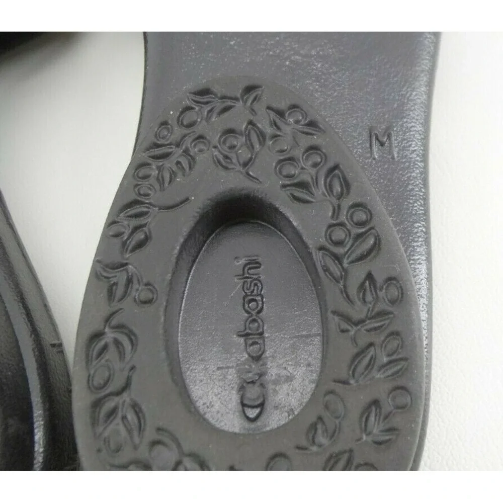 OKA B Okabashi Black Licorice Sandals Slides Rubber with Bow SZ‎ M 6.5-7.5 US